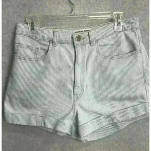 American Apparel Denim Jean Shorts Light Wash Striped High Rise Sz 29 USA Made